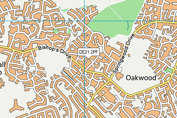 DE21 2PF map - OS VectorMap District (Ordnance Survey)