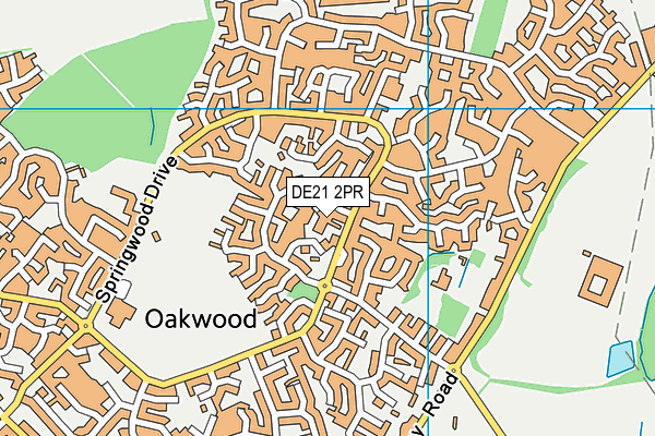 DE21 2PR map - OS VectorMap District (Ordnance Survey)