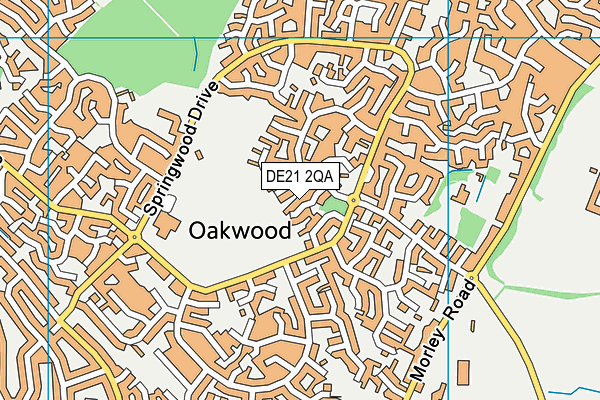 DE21 2QA map - OS VectorMap District (Ordnance Survey)
