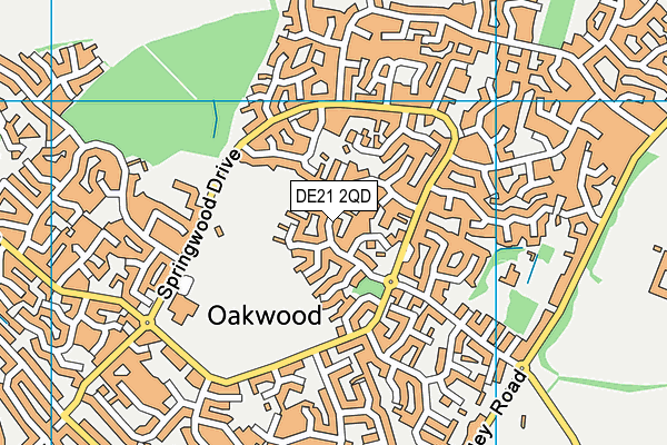 DE21 2QD map - OS VectorMap District (Ordnance Survey)