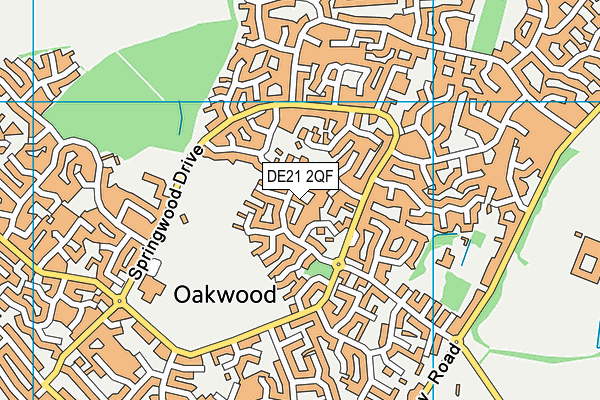 DE21 2QF map - OS VectorMap District (Ordnance Survey)