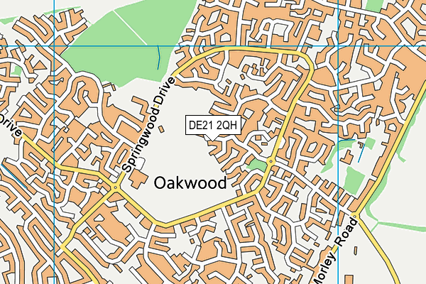 DE21 2QH map - OS VectorMap District (Ordnance Survey)