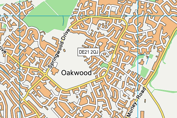 DE21 2QJ map - OS VectorMap District (Ordnance Survey)