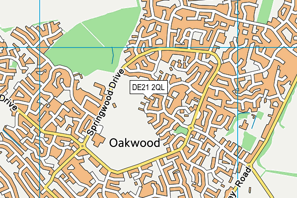 DE21 2QL map - OS VectorMap District (Ordnance Survey)