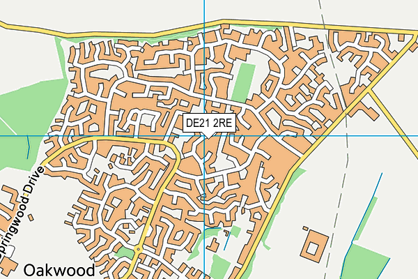 DE21 2RE map - OS VectorMap District (Ordnance Survey)