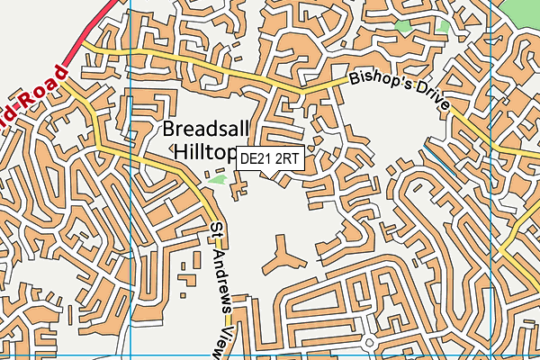 DE21 2RT map - OS VectorMap District (Ordnance Survey)