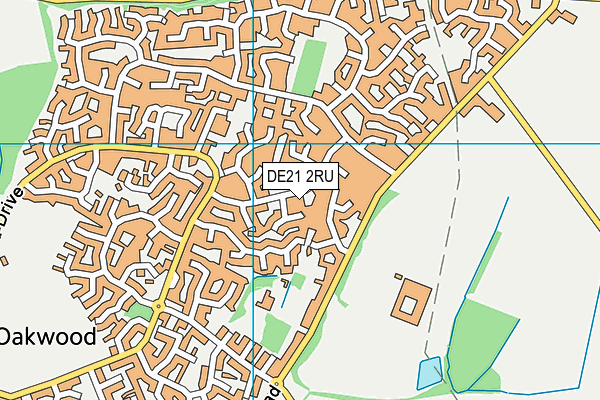DE21 2RU map - OS VectorMap District (Ordnance Survey)