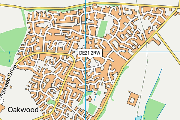 DE21 2RW map - OS VectorMap District (Ordnance Survey)