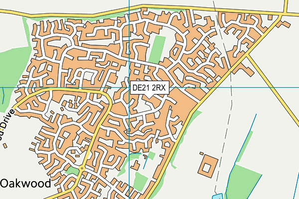 DE21 2RX map - OS VectorMap District (Ordnance Survey)