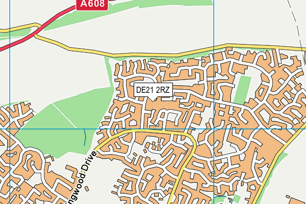 DE21 2RZ map - OS VectorMap District (Ordnance Survey)