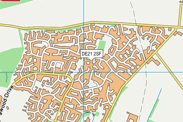 DE21 2SF map - OS VectorMap District (Ordnance Survey)