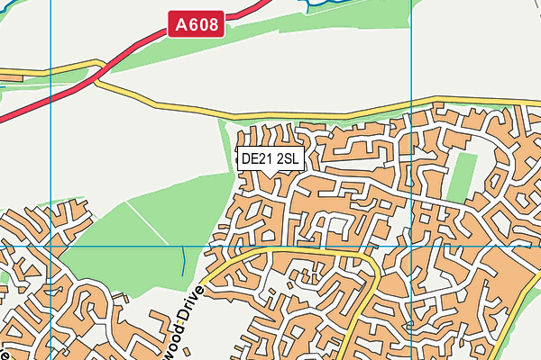 DE21 2SL map - OS VectorMap District (Ordnance Survey)