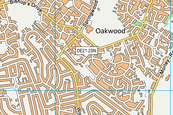 DE21 2SN map - OS VectorMap District (Ordnance Survey)