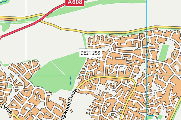 DE21 2SS map - OS VectorMap District (Ordnance Survey)