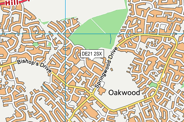 DE21 2SX map - OS VectorMap District (Ordnance Survey)