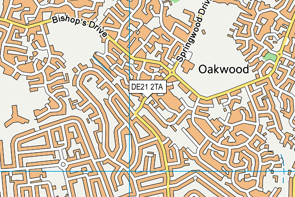 DE21 2TA map - OS VectorMap District (Ordnance Survey)