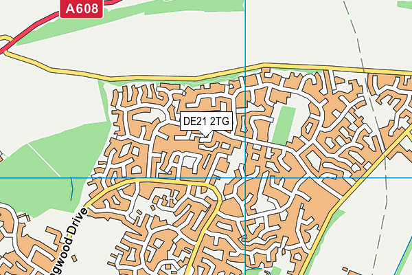 DE21 2TG map - OS VectorMap District (Ordnance Survey)