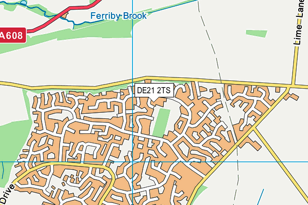 DE21 2TS map - OS VectorMap District (Ordnance Survey)