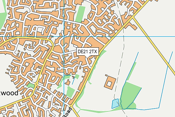 DE21 2TX map - OS VectorMap District (Ordnance Survey)