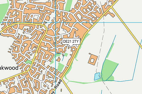 DE21 2TY map - OS VectorMap District (Ordnance Survey)