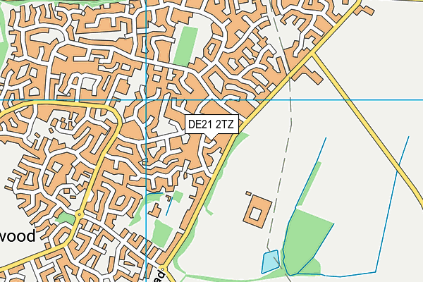 DE21 2TZ map - OS VectorMap District (Ordnance Survey)