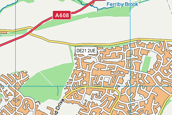 DE21 2UE map - OS VectorMap District (Ordnance Survey)