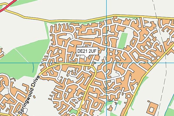 DE21 2UF map - OS VectorMap District (Ordnance Survey)