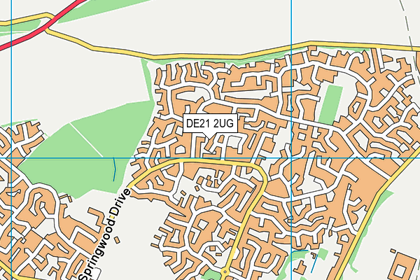 DE21 2UG map - OS VectorMap District (Ordnance Survey)