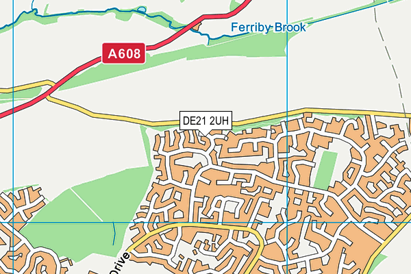 DE21 2UH map - OS VectorMap District (Ordnance Survey)