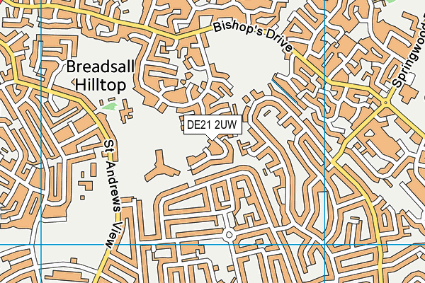 DE21 2UW map - OS VectorMap District (Ordnance Survey)
