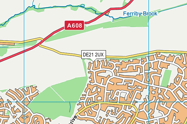 DE21 2UX map - OS VectorMap District (Ordnance Survey)