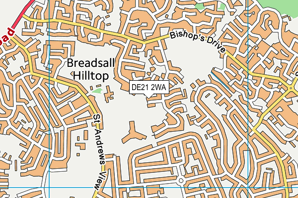 DE21 2WA map - OS VectorMap District (Ordnance Survey)