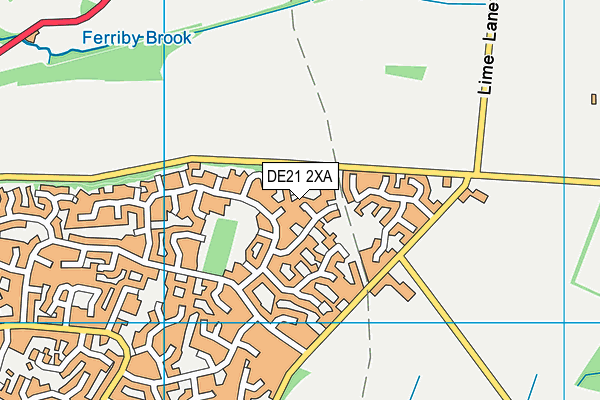 DE21 2XA map - OS VectorMap District (Ordnance Survey)