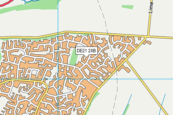 DE21 2XB map - OS VectorMap District (Ordnance Survey)