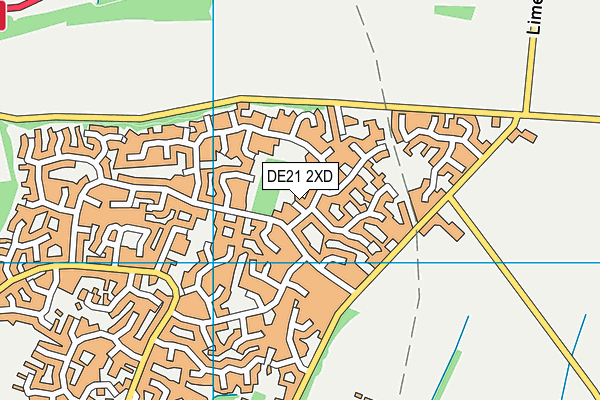 DE21 2XD map - OS VectorMap District (Ordnance Survey)