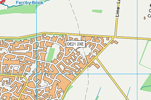 DE21 2XE map - OS VectorMap District (Ordnance Survey)