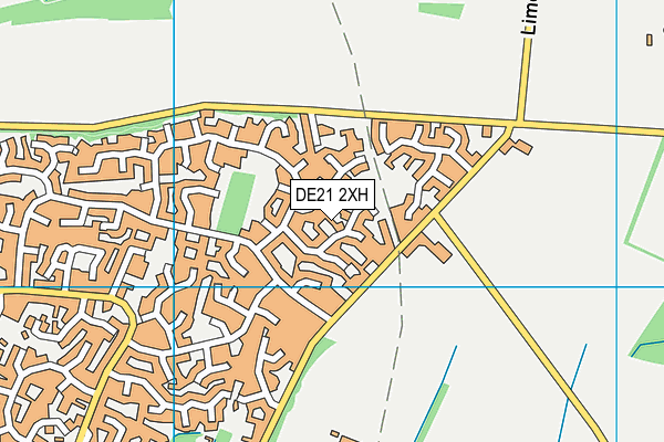 DE21 2XH map - OS VectorMap District (Ordnance Survey)
