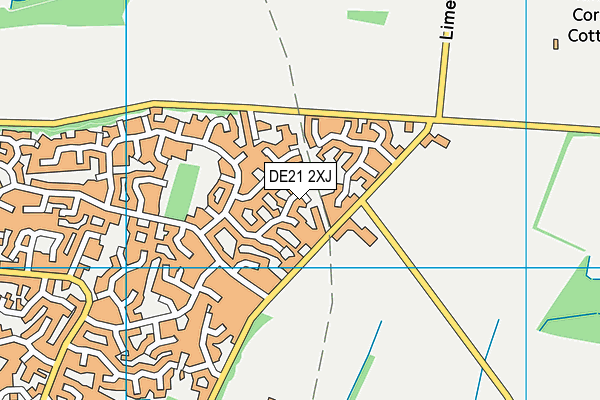 DE21 2XJ map - OS VectorMap District (Ordnance Survey)