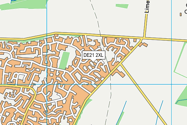 DE21 2XL map - OS VectorMap District (Ordnance Survey)