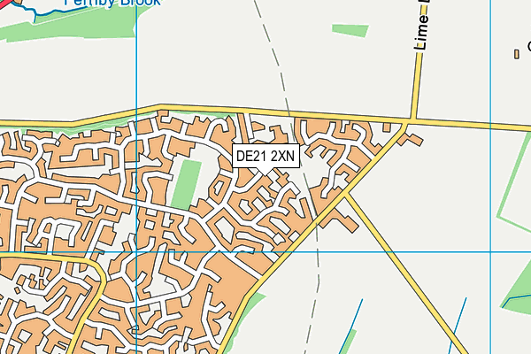 DE21 2XN map - OS VectorMap District (Ordnance Survey)