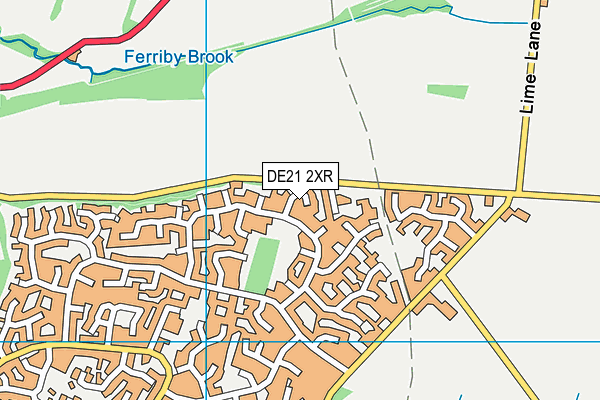 DE21 2XR map - OS VectorMap District (Ordnance Survey)