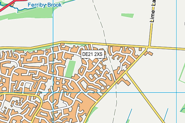 DE21 2XS map - OS VectorMap District (Ordnance Survey)