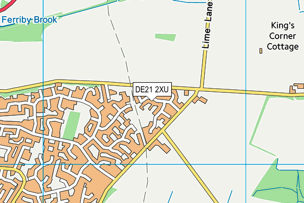DE21 2XU map - OS VectorMap District (Ordnance Survey)
