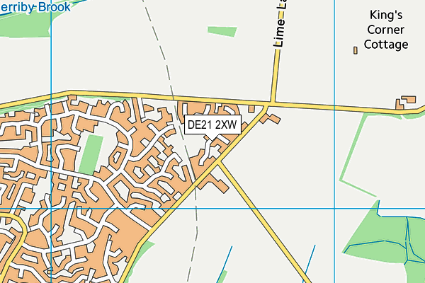 DE21 2XW map - OS VectorMap District (Ordnance Survey)