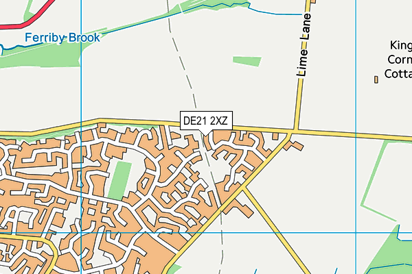 DE21 2XZ map - OS VectorMap District (Ordnance Survey)