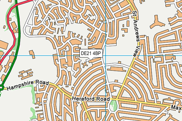 DE21 4BP map - OS VectorMap District (Ordnance Survey)