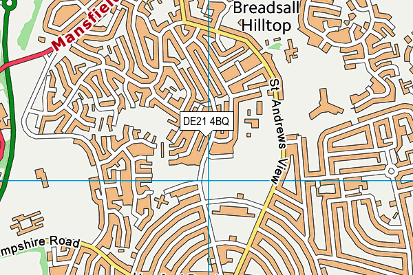 DE21 4BQ map - OS VectorMap District (Ordnance Survey)