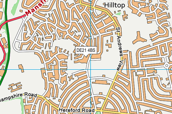 DE21 4BS map - OS VectorMap District (Ordnance Survey)
