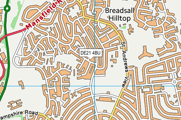 DE21 4BU map - OS VectorMap District (Ordnance Survey)