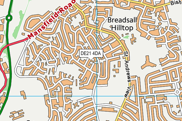 DE21 4DA map - OS VectorMap District (Ordnance Survey)